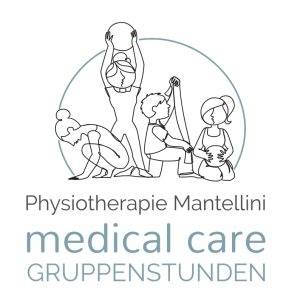 Para o Medical Care Gruppenstuden, com siluetas de pessoas fazendo exercícios